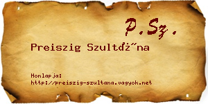 Preiszig Szultána névjegykártya